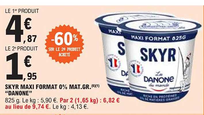 skyr maxi format 0% mat.gr. "danone"
