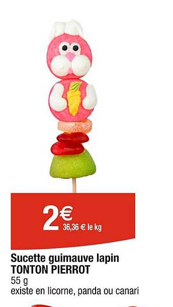 sucette guimauve lapin tonton pierrot