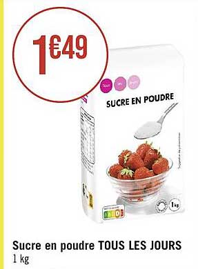 sucre en poudre tous les jours