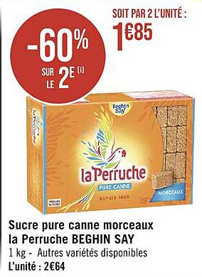 sucre pure canne morceaux la perruche beghin say