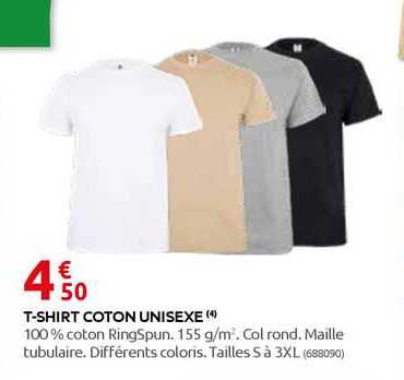 t-shirt coton unisexe
