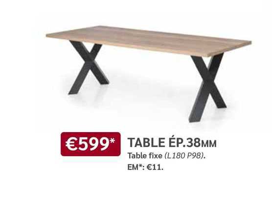 table ép. 38 mm
