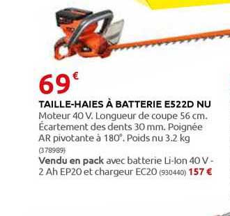 taille-haies à batterie e522d nu
