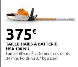 taille-haies à batterie hsa 100 nu