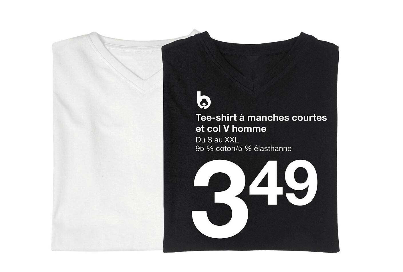 tee-shirt à manches courtes et col v homme