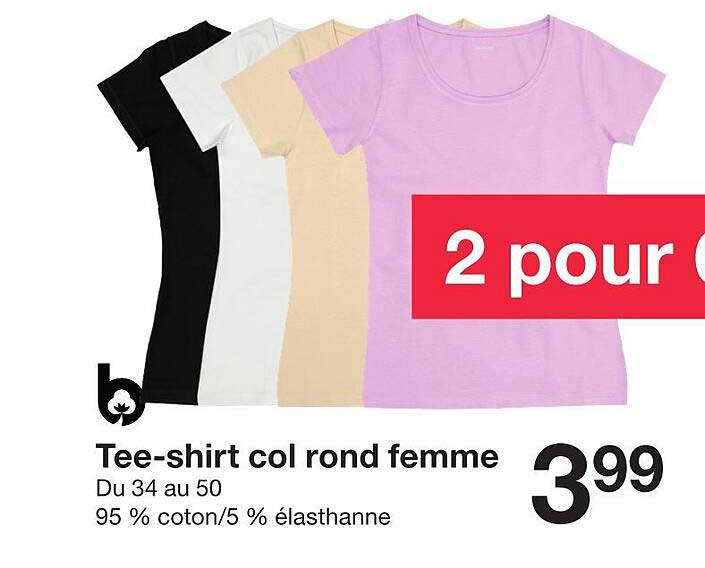 tee-shirt col rond femme