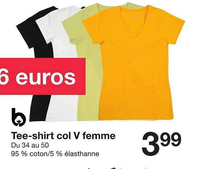 tee-shirt col v femme