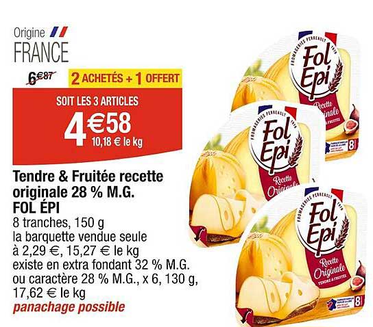 tendre & fruitée recette originale 28% m.g. fol épi