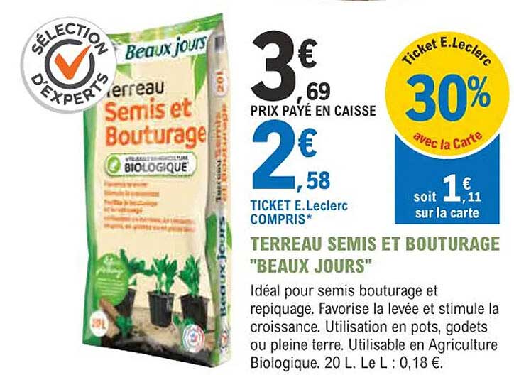 terreau semis et bouturage "beaux jours"