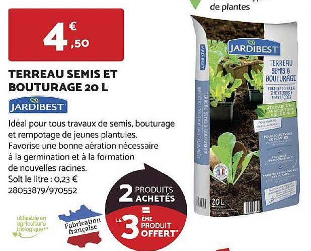 terreau semis et bouturage 20 l jardibest
