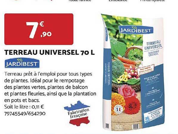 terreau universel 70 l jardibest