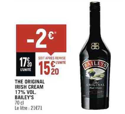 the original irish cream 17% vol bailey's