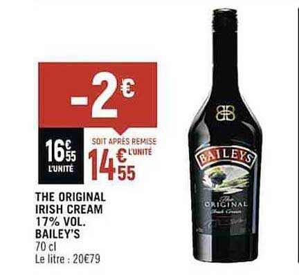 the original irish cream 17% vol bailey's