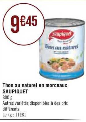 Thon Au Naturel En Morceaux Saupiquet