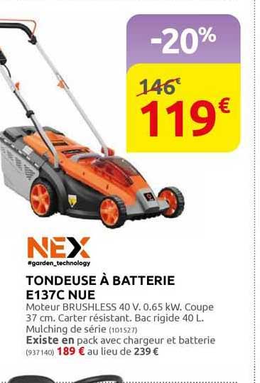 tondeuse à batterie e137c nue
