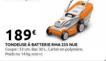 tondeuse à batterie rma 235 nue
