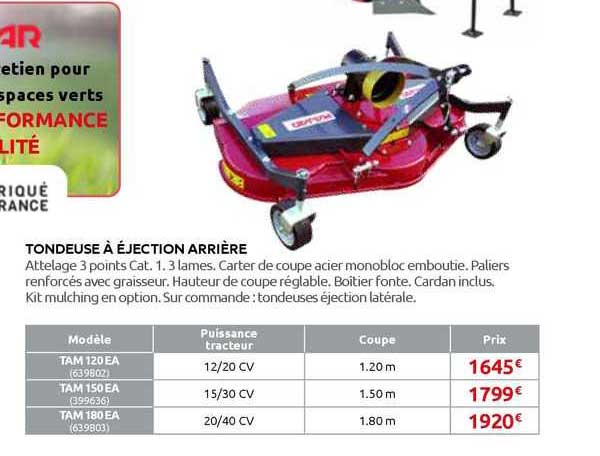 tondeuse à éjection arrière