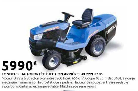 tondeuse autoportée éjection arrière
