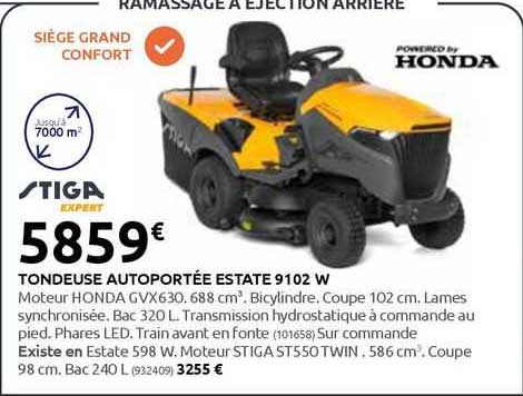 tondeuse autoportée estate 9102 w stiga