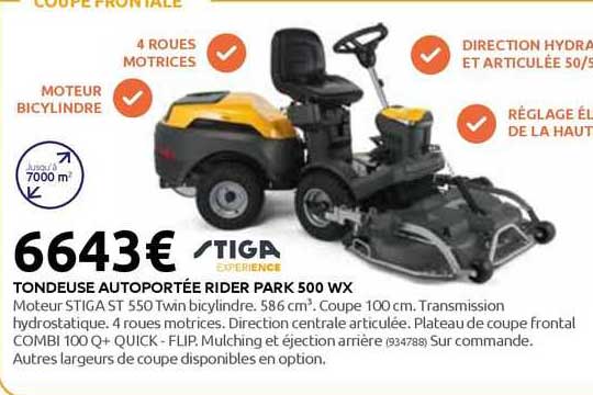 tondeuse autoportée rider park 500 wx stiga