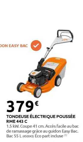tondeuse électrique poussée rme 443 c