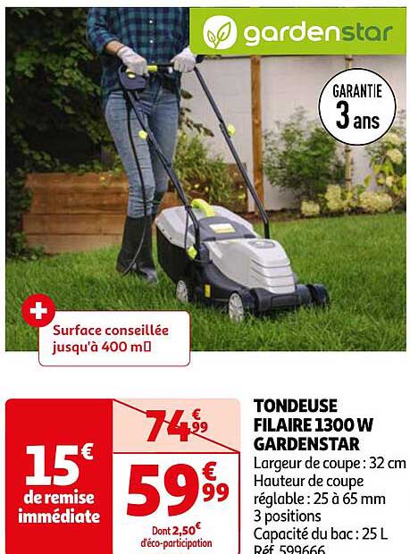Tondeuse Filaire 1300 W Gardenstar