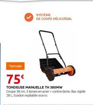 Tondeuse Manuelle Th 380mw Temver