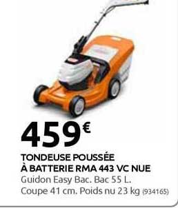 tondeuse poussée à batterie rma 443 vc nue