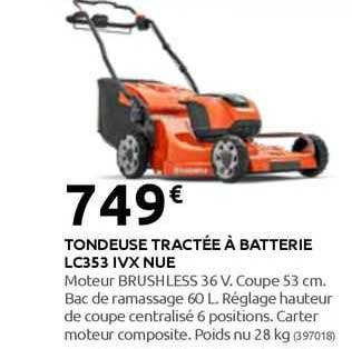 tondeuse tractée à batterie lc353 ivx nue