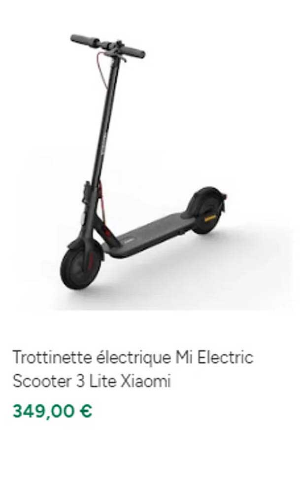 trottinette électrique mi electric scooter 3 lite xiaomi
