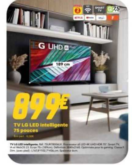 tv lg led intelligente 75 pouces