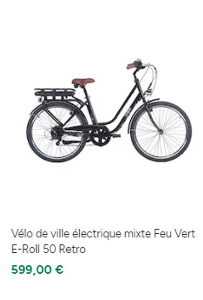 vélo de ville électrique mixte feu vert e-roll 0 retro