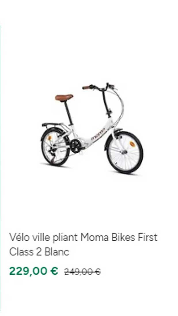 vélo ville pliant moma bikes first class 2 blanc