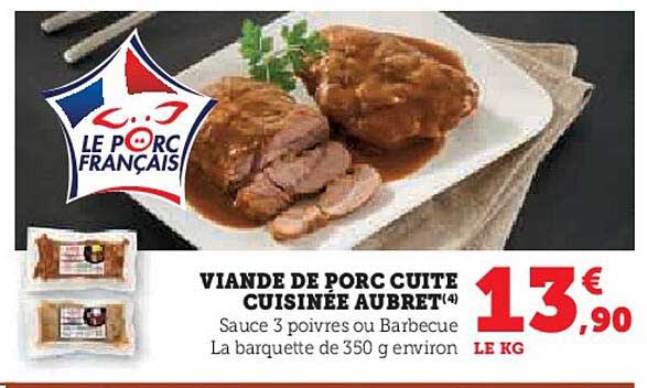 Viande De Porc Cuite Cuisinée Aubret