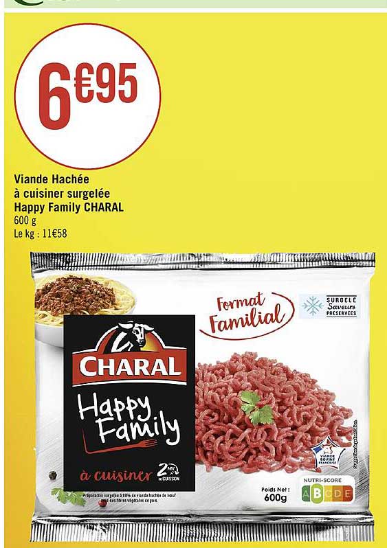 Viande Hachée à Cuisiner Surgelée Happy Family Charal