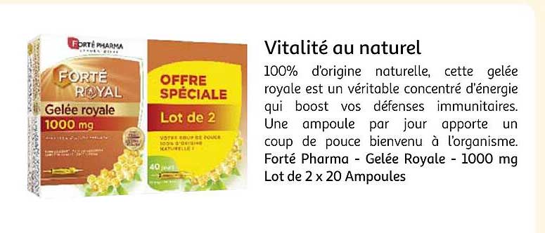 vitaliné au naturel forté pharma - gelée royale - 1000 mg