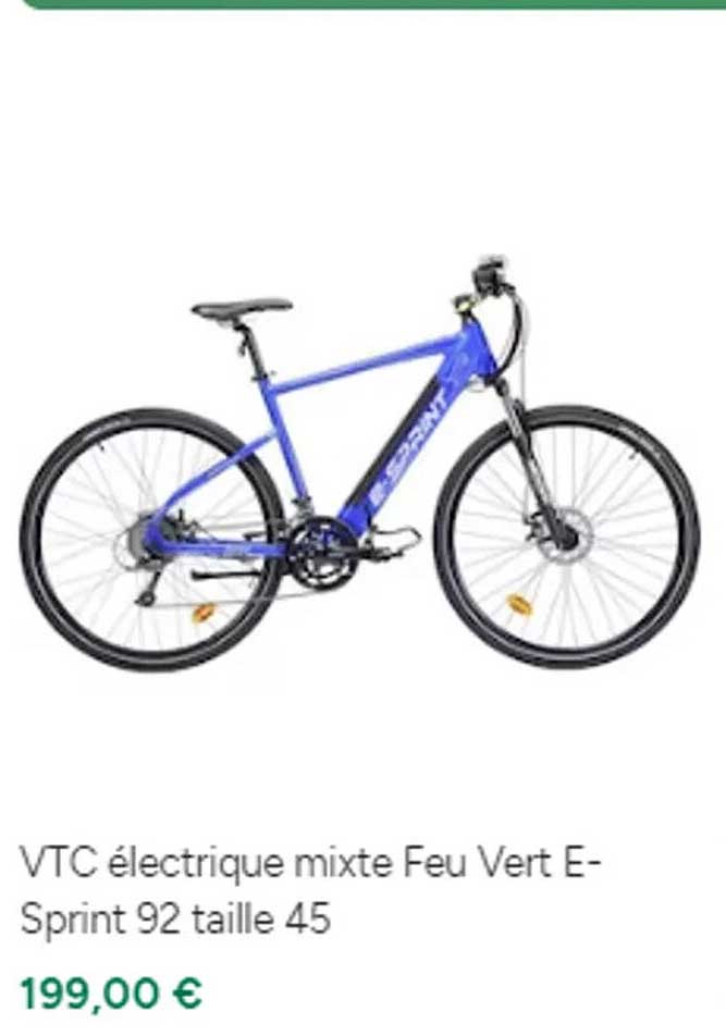 vtc électrique mixte feu vert e-sprint 92 taille 45