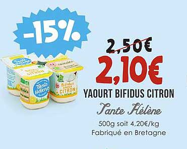 yaourt bifidus citron tante hélène