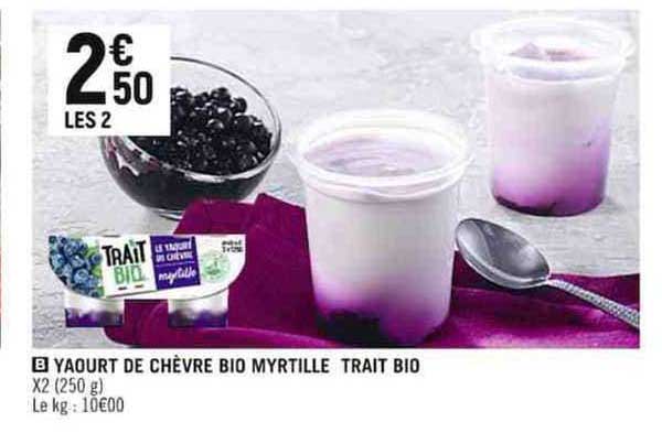 yaourt de chèvre bio myrtille trait bio