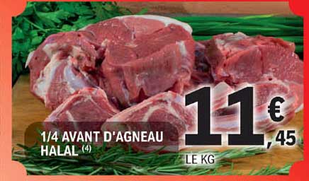 1-4 avant d'agneau halal