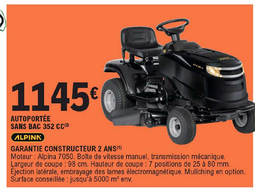 Autoportée Sans Bac 352 Cc Alpina