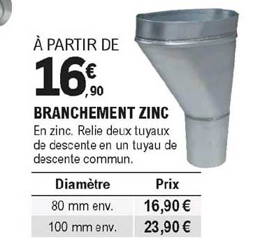 branchement zinc