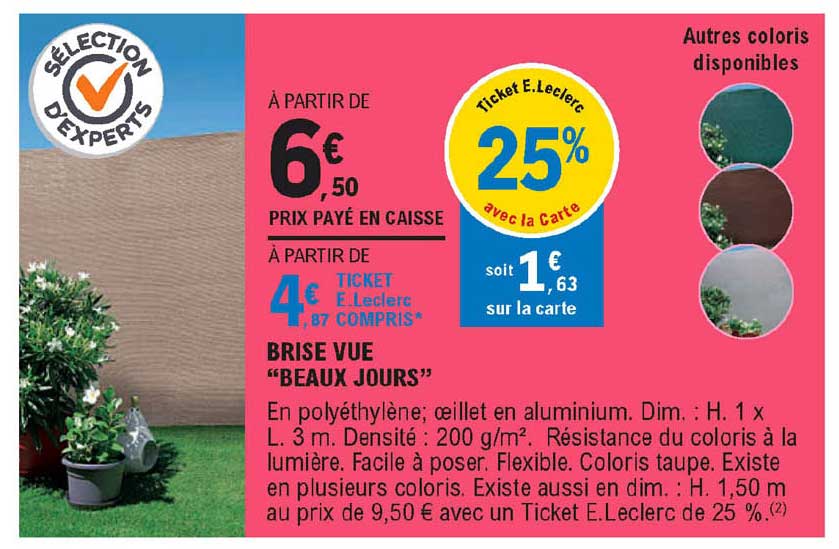 brise vue "beaux jours"