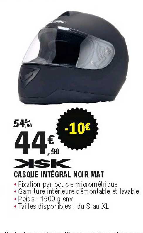 Casque Intégral Noir Mat Ksk