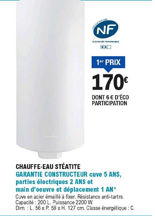 chauffe-eau stéatite