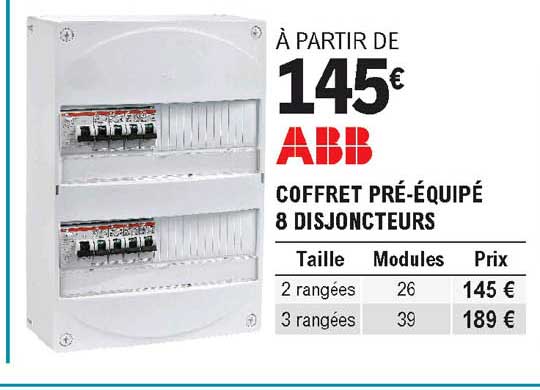 coffret pré-équipé 8 disjoncteurs abb