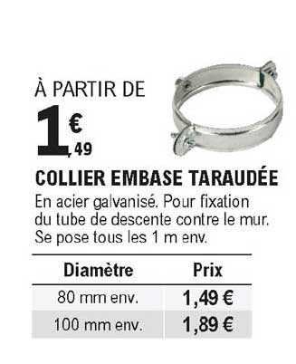 collier embase taraudée