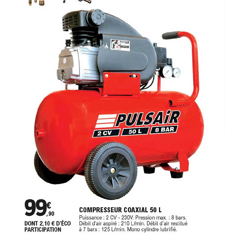 compresseur coaxial 50 l pulsair