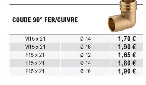 coude 90° fer-cuivre