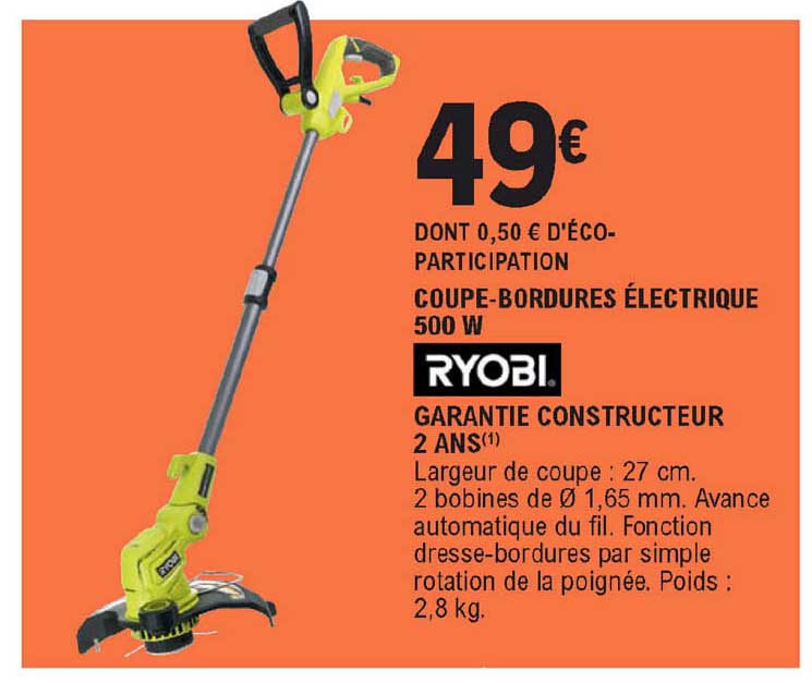 coupe-bordures électrique 500 w ryobi